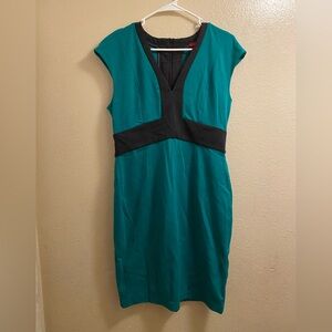 B9-Narciso Rodriguez Elegant Teal and Black Dress size M